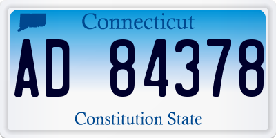 CT license plate AD84378