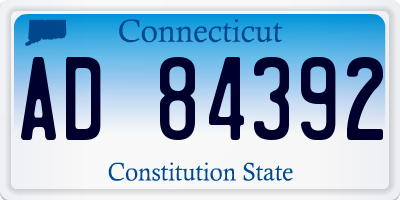 CT license plate AD84392