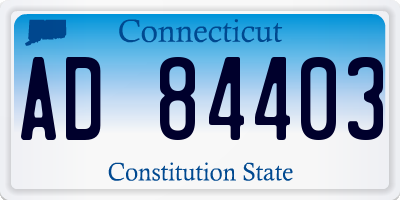 CT license plate AD84403
