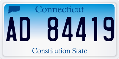 CT license plate AD84419