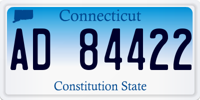 CT license plate AD84422