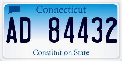 CT license plate AD84432