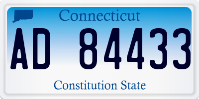 CT license plate AD84433