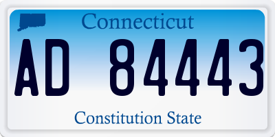 CT license plate AD84443