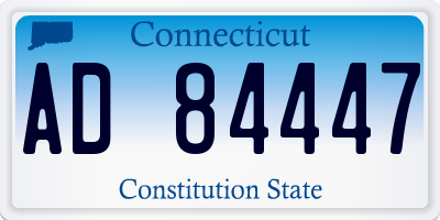 CT license plate AD84447
