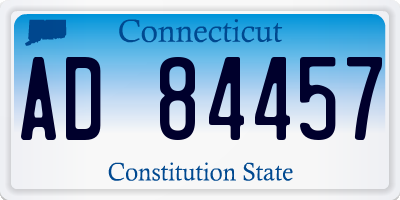 CT license plate AD84457