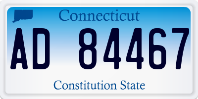 CT license plate AD84467