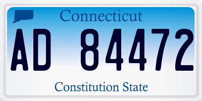 CT license plate AD84472