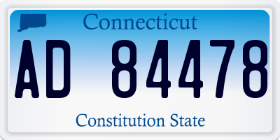 CT license plate AD84478