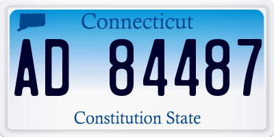 CT license plate AD84487