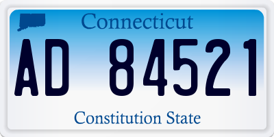 CT license plate AD84521