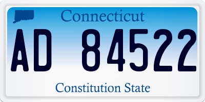 CT license plate AD84522