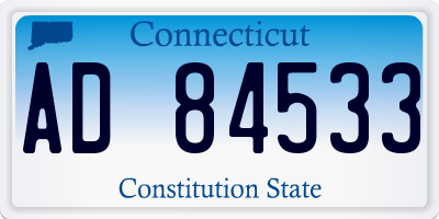 CT license plate AD84533