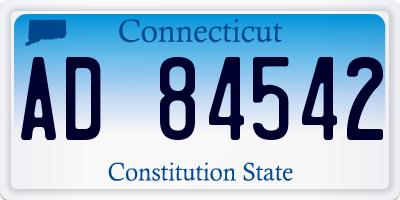 CT license plate AD84542