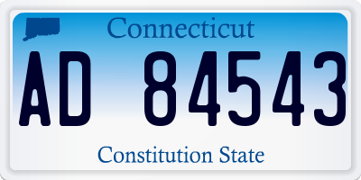 CT license plate AD84543
