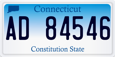 CT license plate AD84546