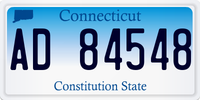 CT license plate AD84548