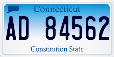 CT license plate AD84562