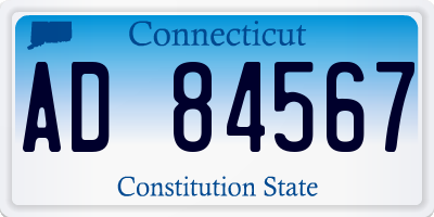 CT license plate AD84567