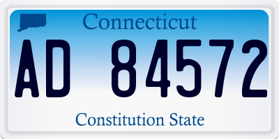 CT license plate AD84572