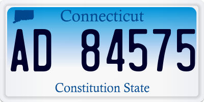 CT license plate AD84575