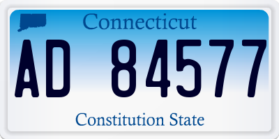 CT license plate AD84577