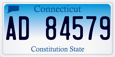 CT license plate AD84579