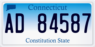 CT license plate AD84587
