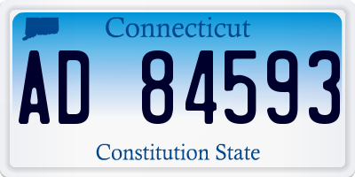 CT license plate AD84593