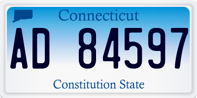 CT license plate AD84597