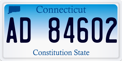 CT license plate AD84602