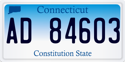 CT license plate AD84603