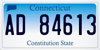 CT license plate AD84613