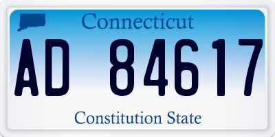 CT license plate AD84617