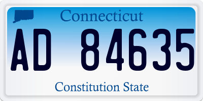 CT license plate AD84635