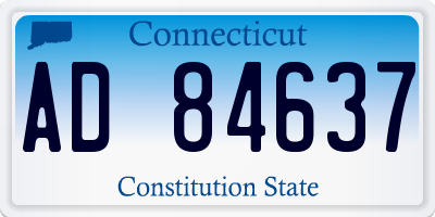 CT license plate AD84637