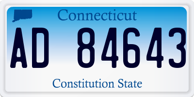 CT license plate AD84643