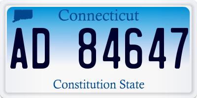 CT license plate AD84647