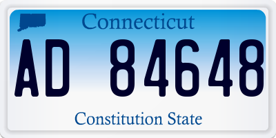 CT license plate AD84648