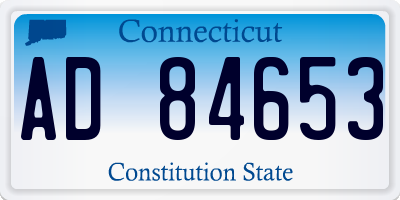 CT license plate AD84653