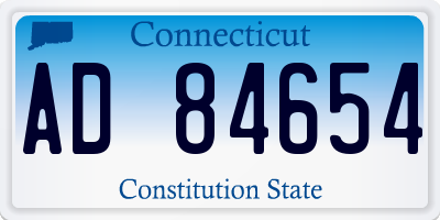 CT license plate AD84654