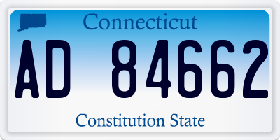 CT license plate AD84662
