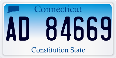 CT license plate AD84669