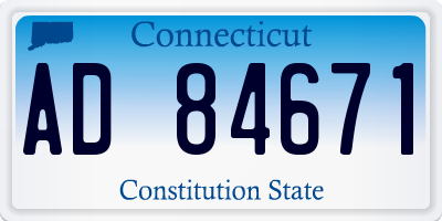 CT license plate AD84671
