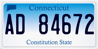 CT license plate AD84672