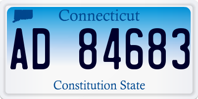 CT license plate AD84683