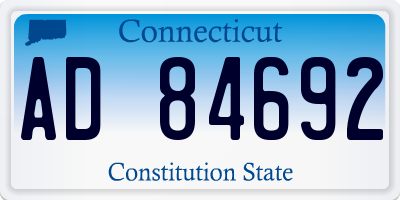 CT license plate AD84692