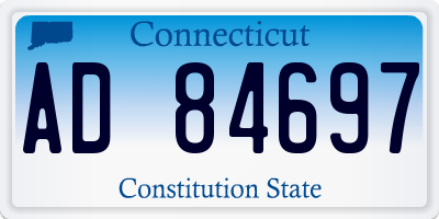 CT license plate AD84697