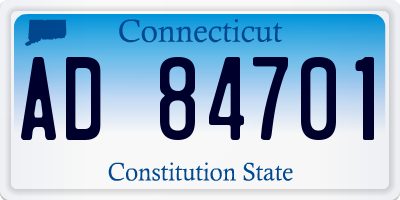 CT license plate AD84701