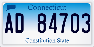 CT license plate AD84703